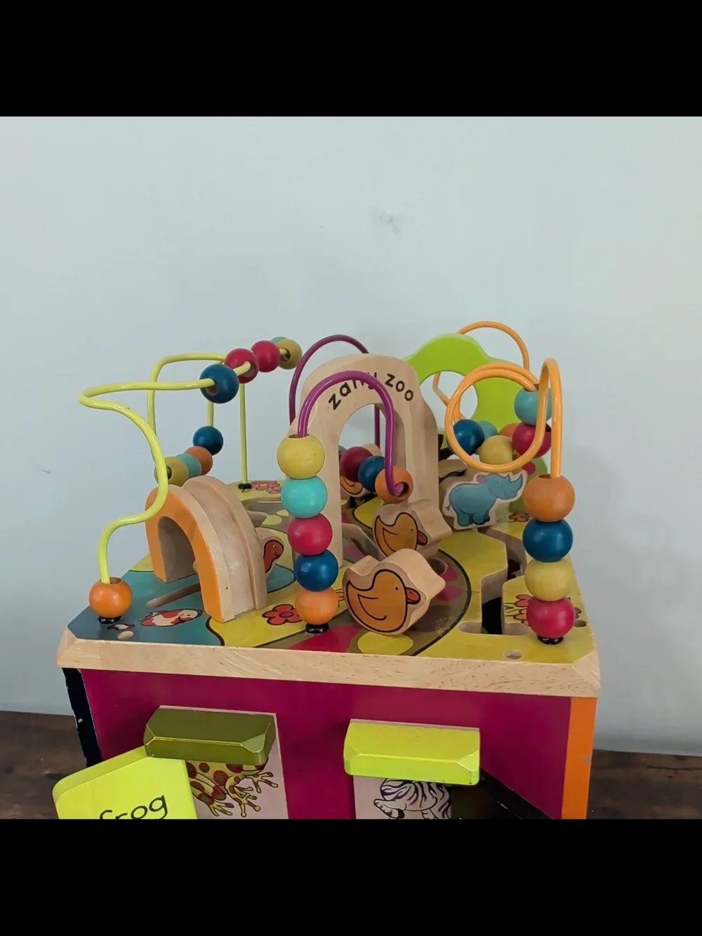 Orange Multi-Activity Wooden Alphabet Cube Toy